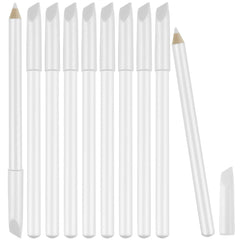 Maitys front view of ten white nail pencils, quick French tip solution