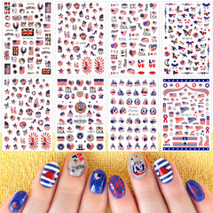 Maitys mixed patriotic designs on nails showing finished Independence Day look