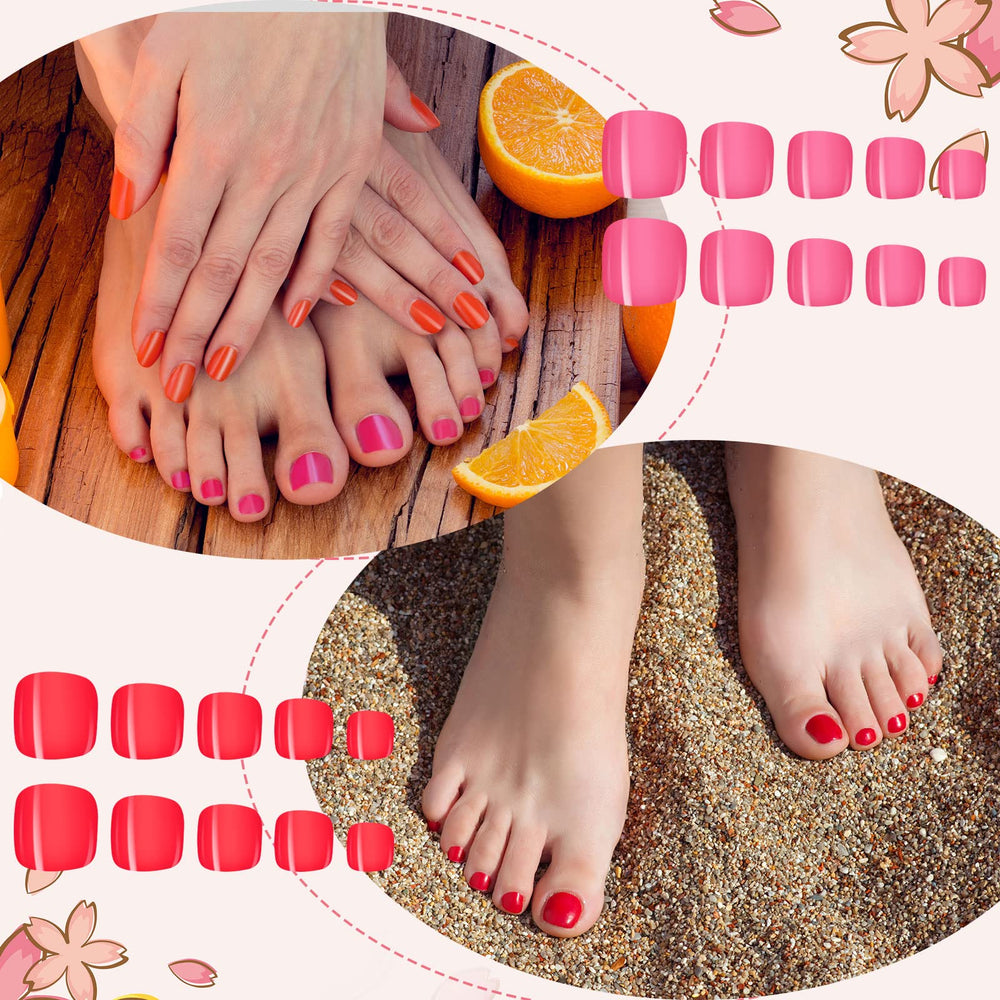 Maitys model wearing press-on toes with sandals showing instant polished look