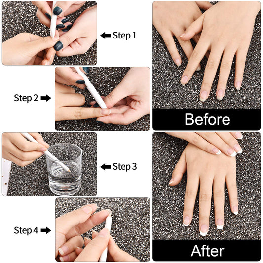 Maitys close-up of creamy pencil tip for precise white nail lines