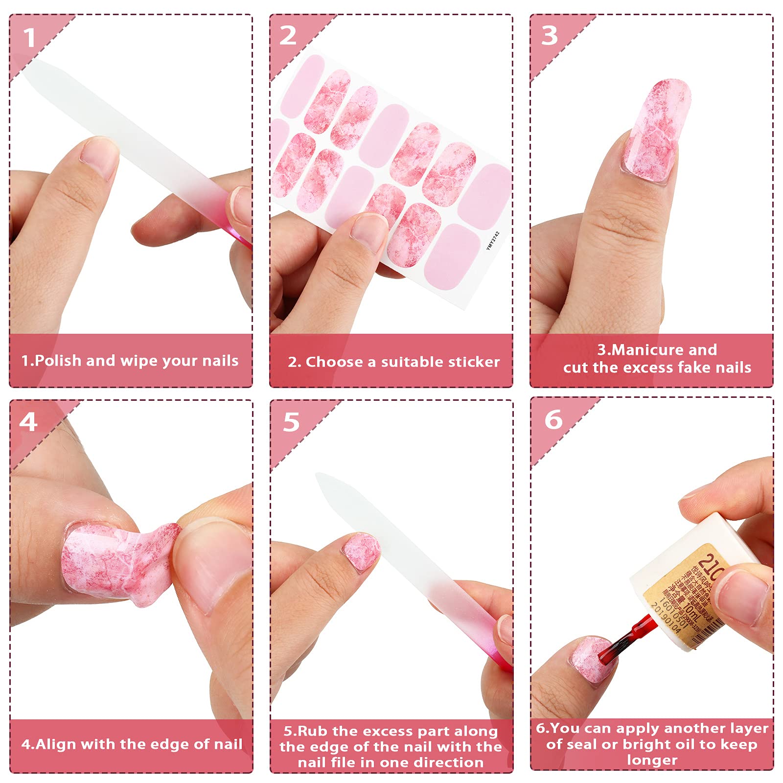 Maitys size variation comparison showing multiple sticker widths for proper fit
