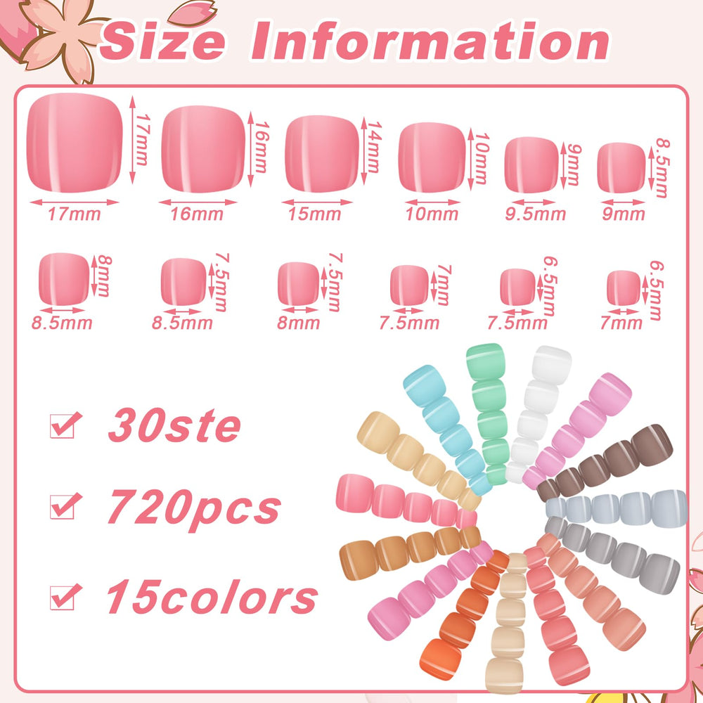 Maitys toe nail size layout with multiple sizes for a precise fit benefit