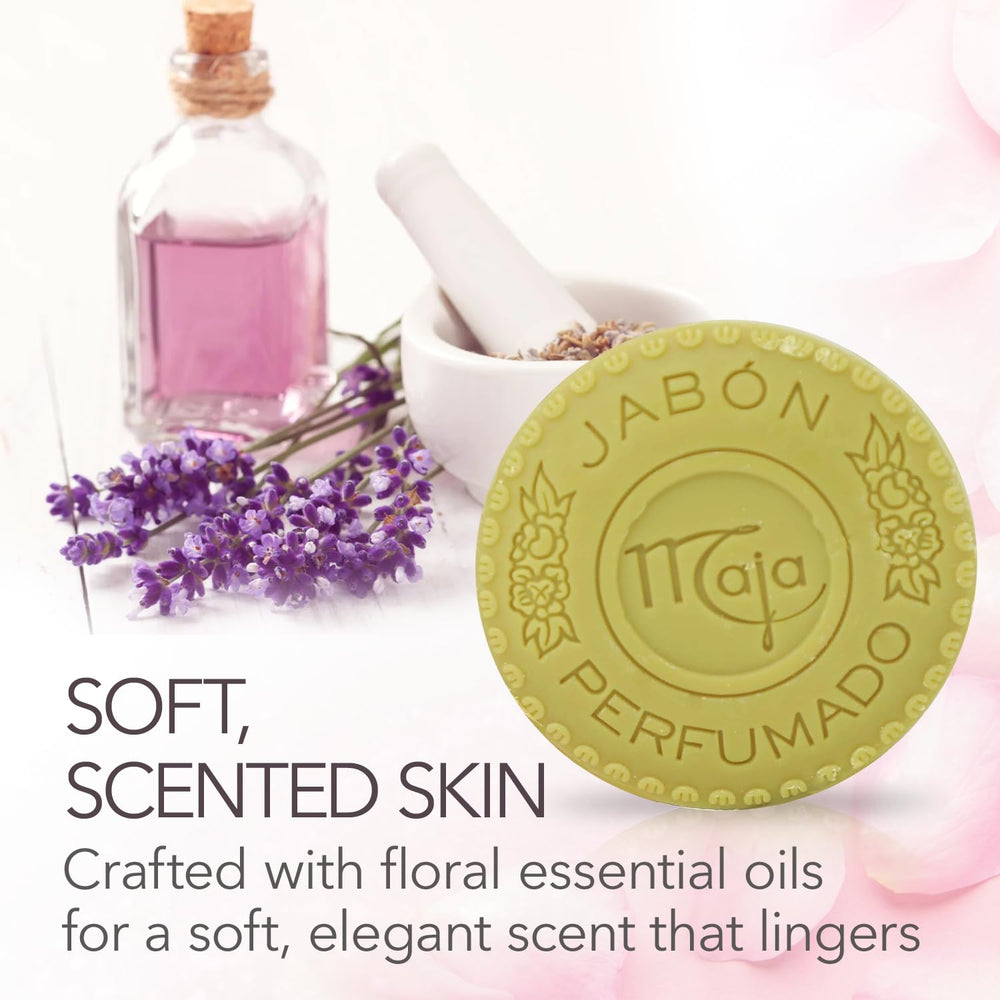 Maja soap bar close-up highlighting deep red color and smooth surface for luxury