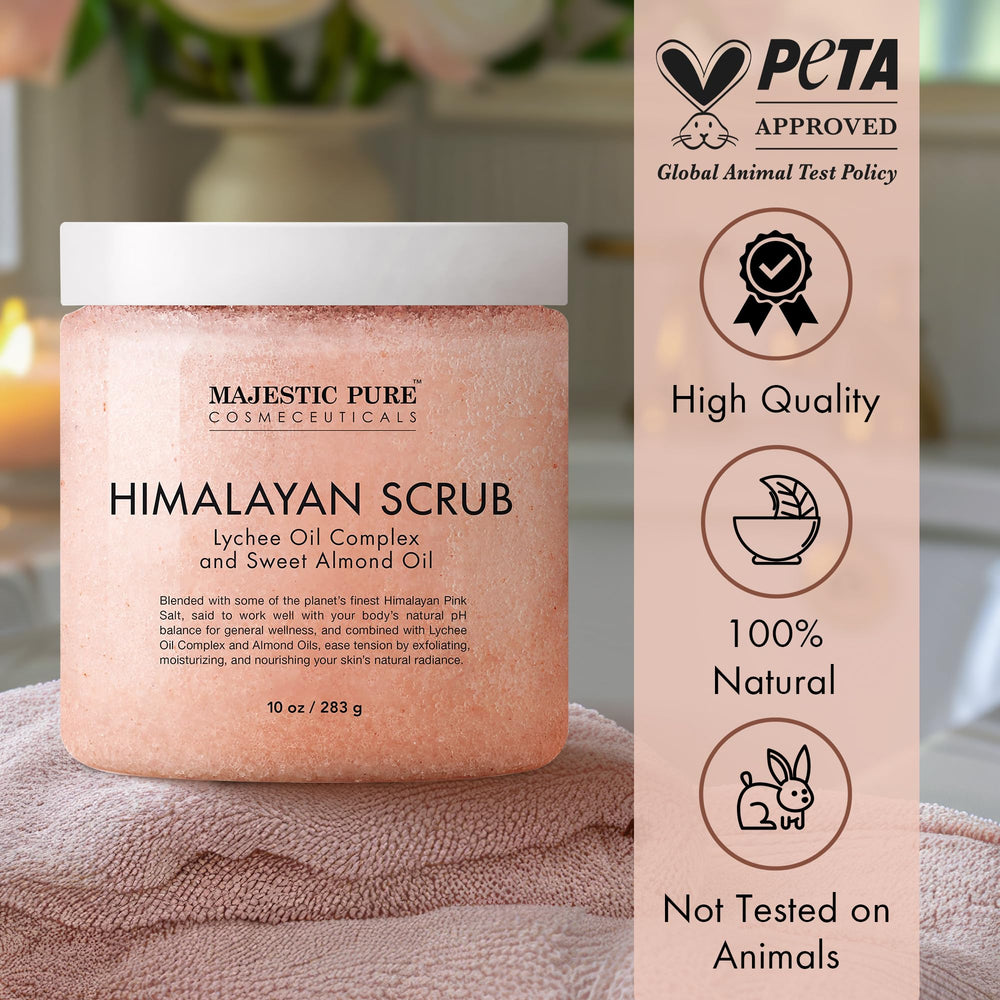 Majestic Pure applying scrub to elbow showing smoothing benefit