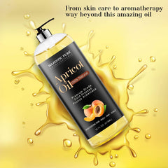 Majestic Pure label close-up highlighting cold-pressed purity benefit