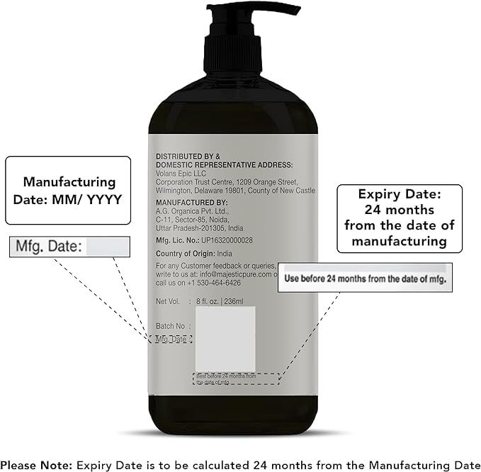 Majestic Pure bottle next to common items showing 16 fl oz value benefit