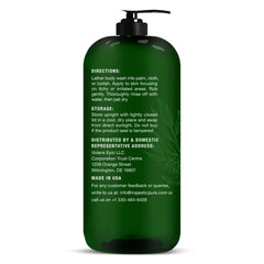 Majestic Pure body wash in shower being applied for soothing, refreshing cleanse