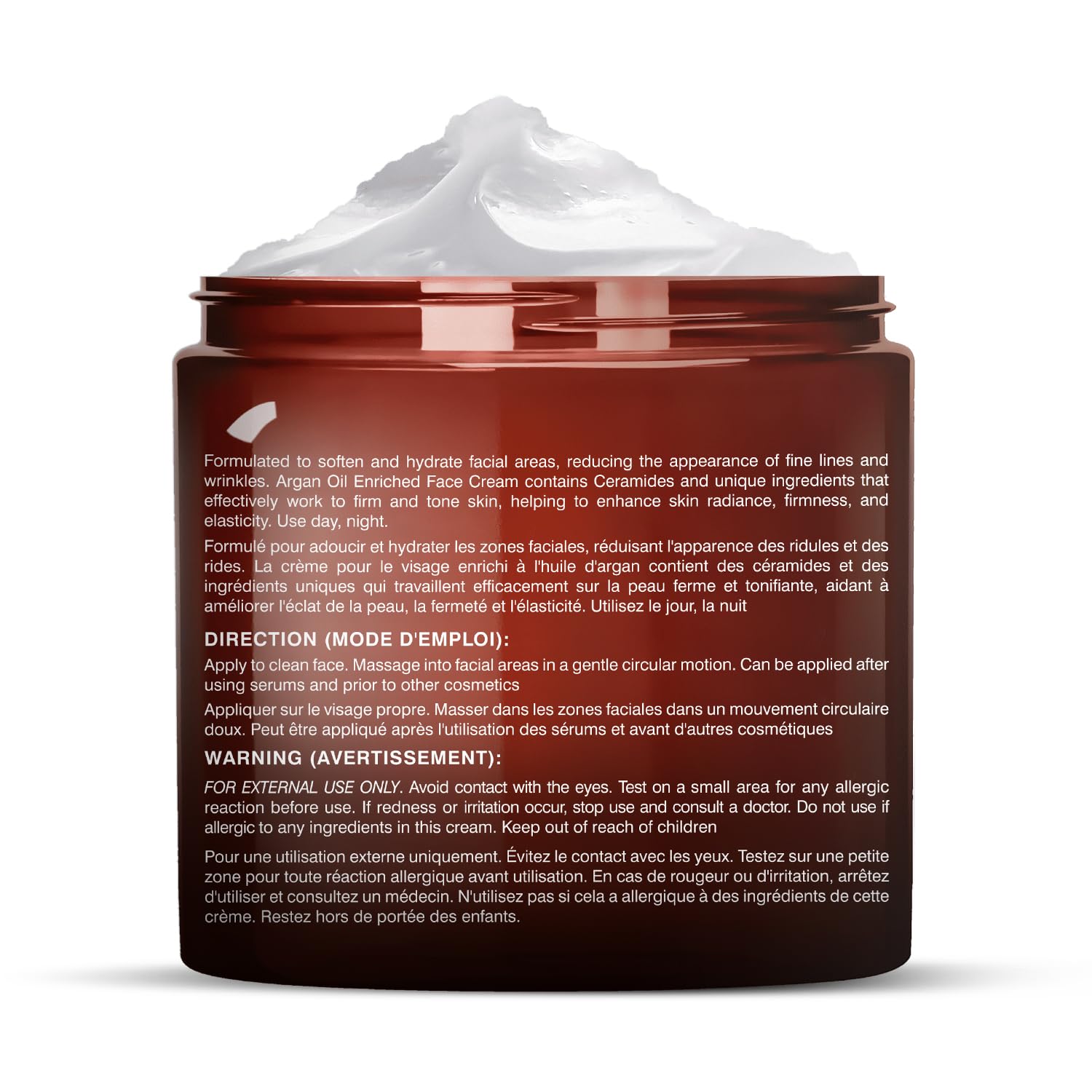 Majestic Pure open jar top view showing creamy formula for smooth skin