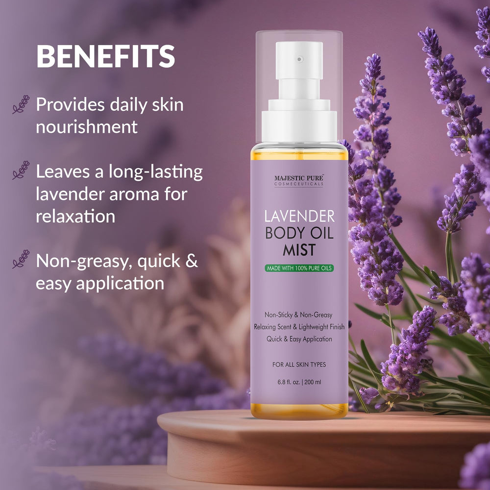 Majestic Pure oil drop on fingertip showing lightweight texture and quick absorption benefit