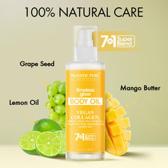 Majestic Pure close-up oil texture showing silky absorption benefit