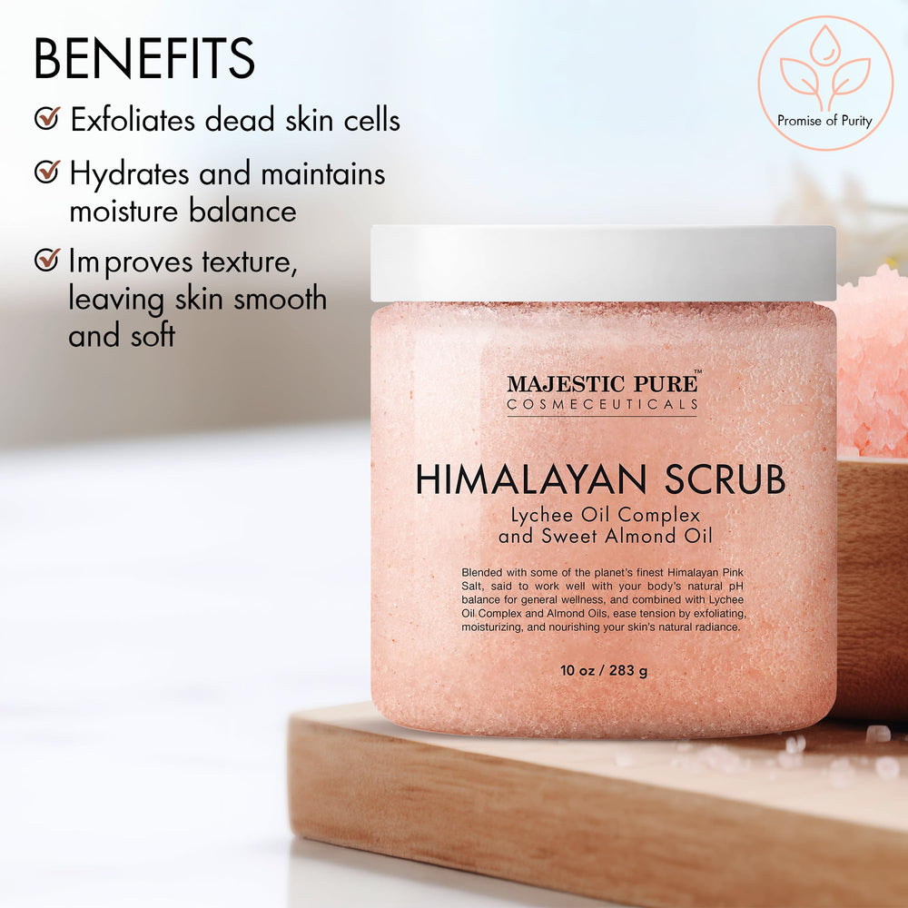 Majestic Pure scoop of scrub in hand demonstrating easy application