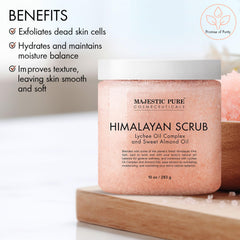 Majestic Pure scoop of scrub in hand demonstrating easy application