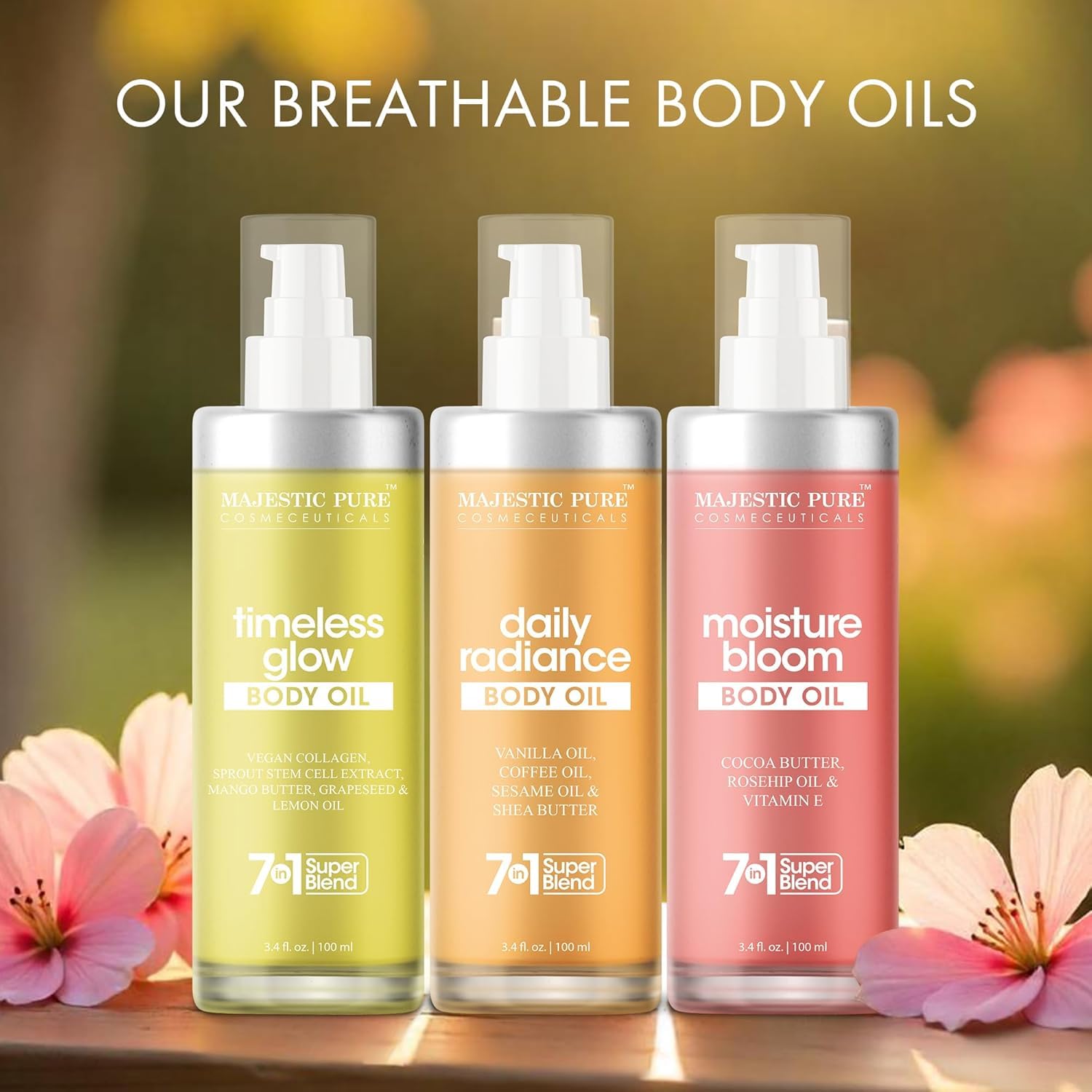 Majestic Pure being massaged onto forearm for smooth, hydrated skin result