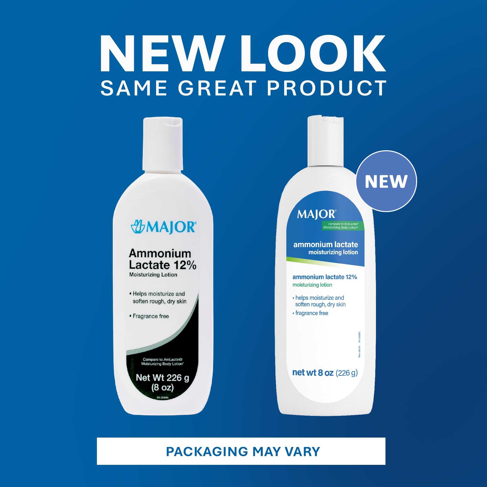 MAJOR lotion on bathroom shelf in routine setting conveying daily care benefit