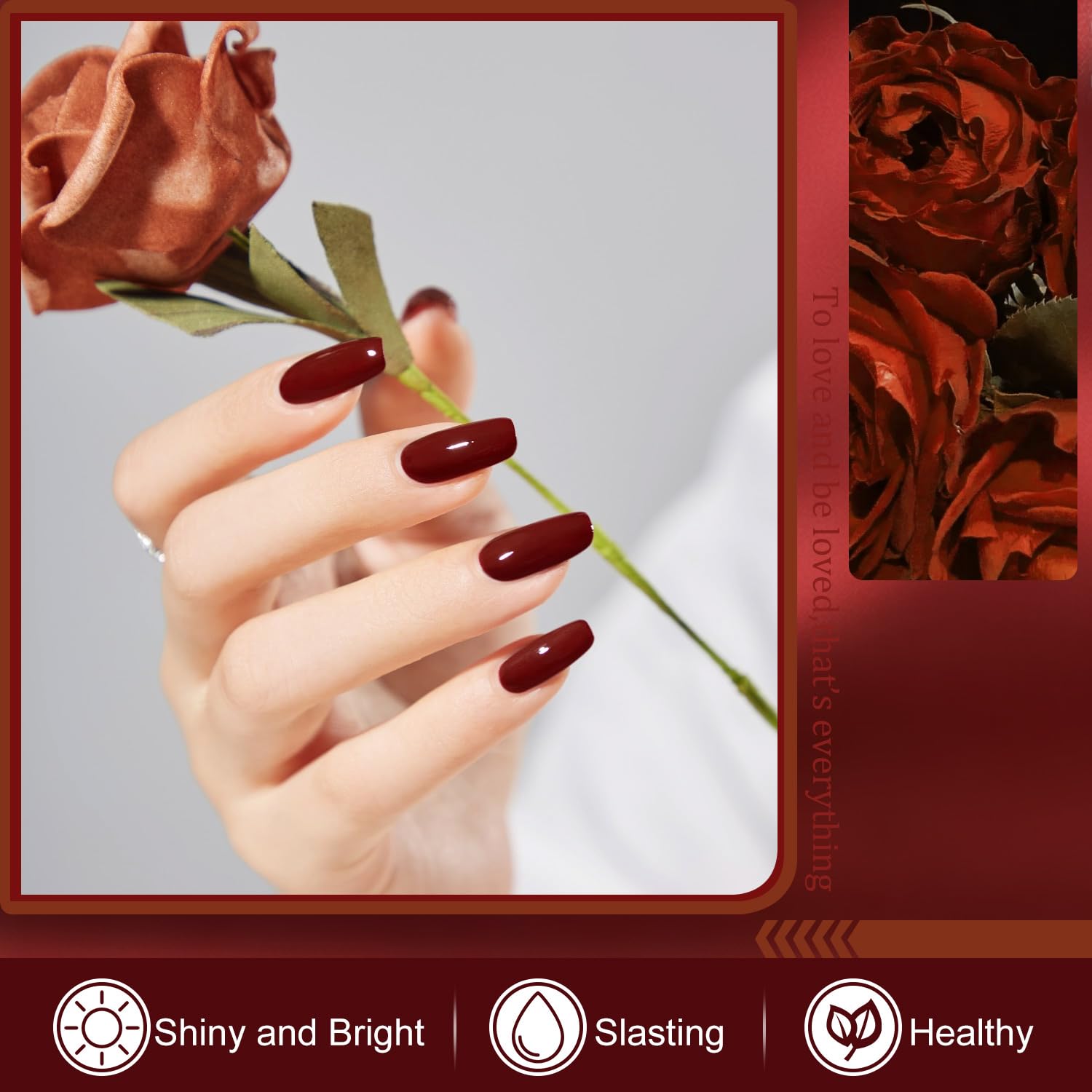 Major Dijit nail swatch on hand showing vibrant cherry color and salon shine