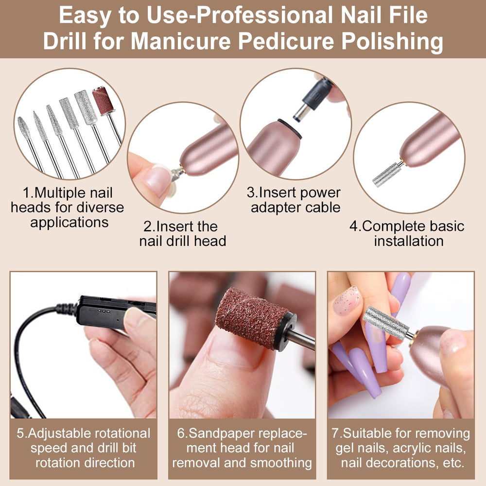 Major Dijit electric nail drill detail showing bits and precision shaping benefit