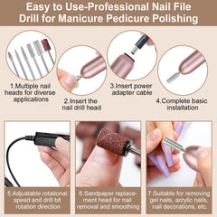Major Dijit electric nail drill detail showing bits and precision shaping benefit