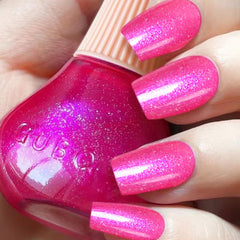 Major Dijit bottle front view showing pearl magenta shade and glossy finish benefit