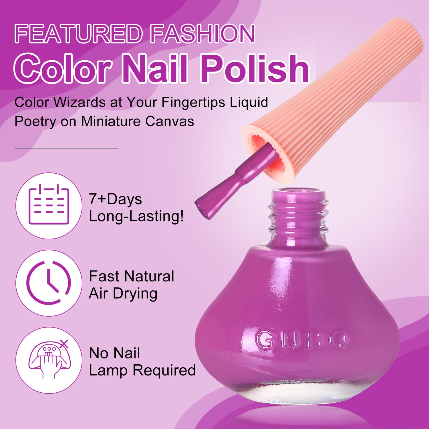 Major Dijit painted nails in magenta purple demonstrating glossy, even finish