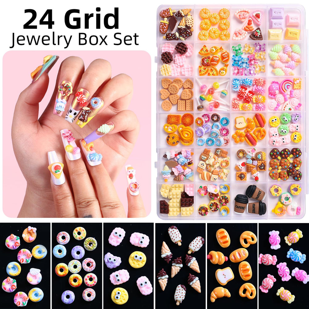 Major Dijit charms applied on nails showing playful manicure enhancement