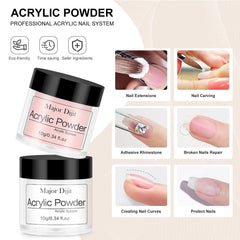 Major Dijit nail forms and brush ready for building consistent acrylic lengths