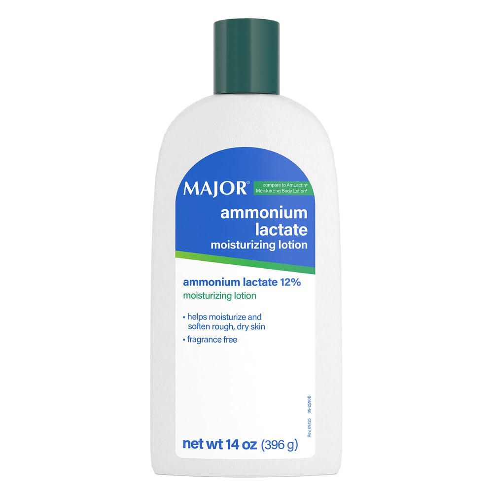 MAJOR front packaging of 12% lactic acid lotion showing size and label benefits