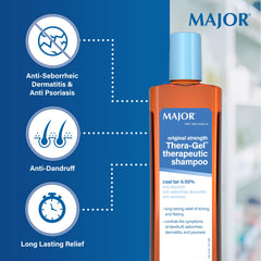 Major Thera-Gel being massaged into a scalp demonstrating treatment application and reduced flaking