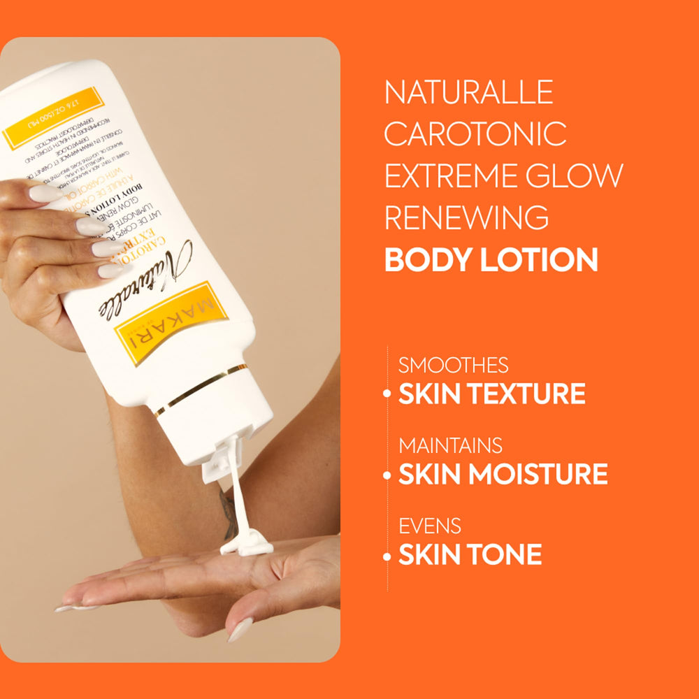 MAKARI lotion texture on skin illustrating fast absorption and lightweight feel