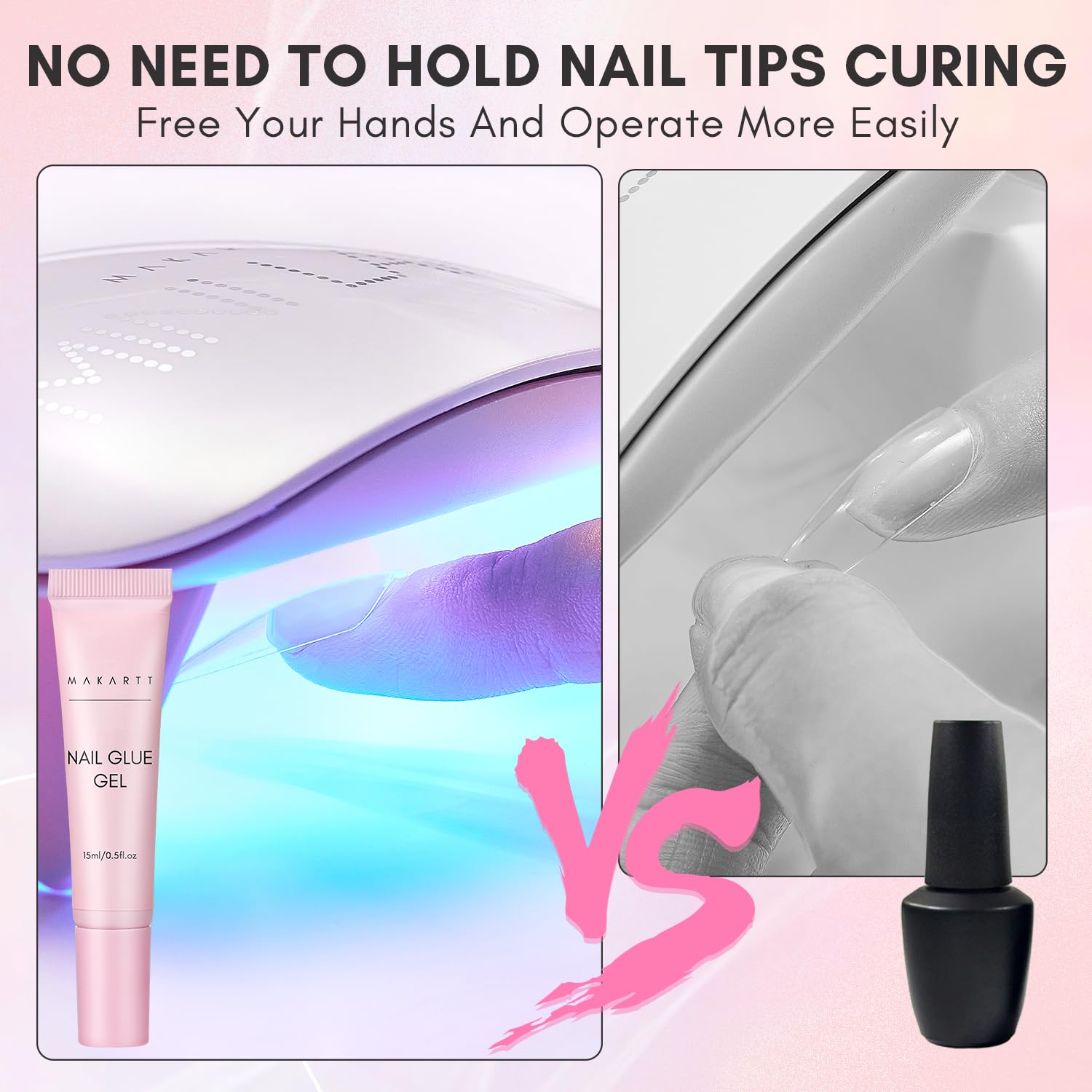 Makartt gel holding rhinestones and beads securely for detailed nail art