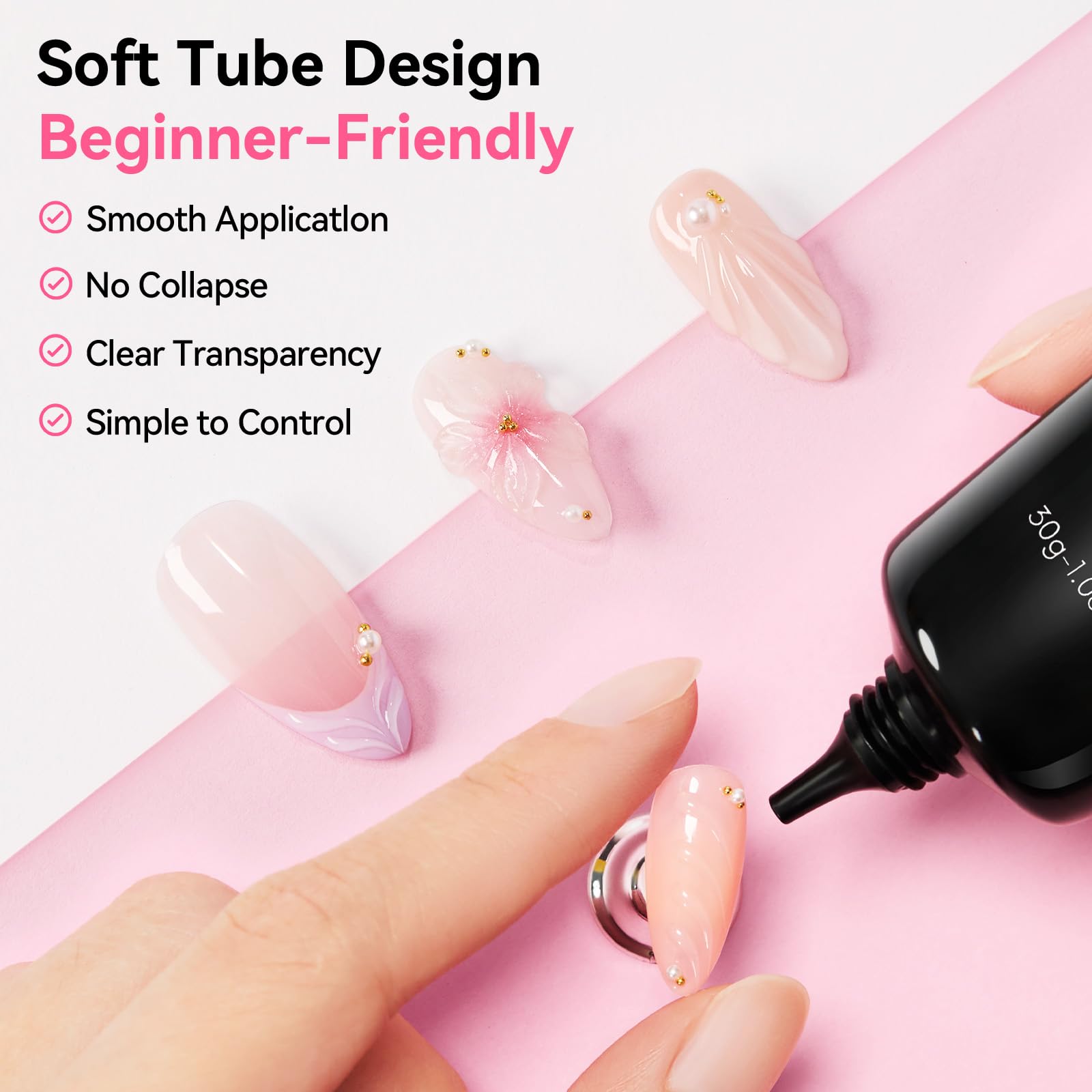 Hands applying Makartt gel in salon for quick sculpting and shaping