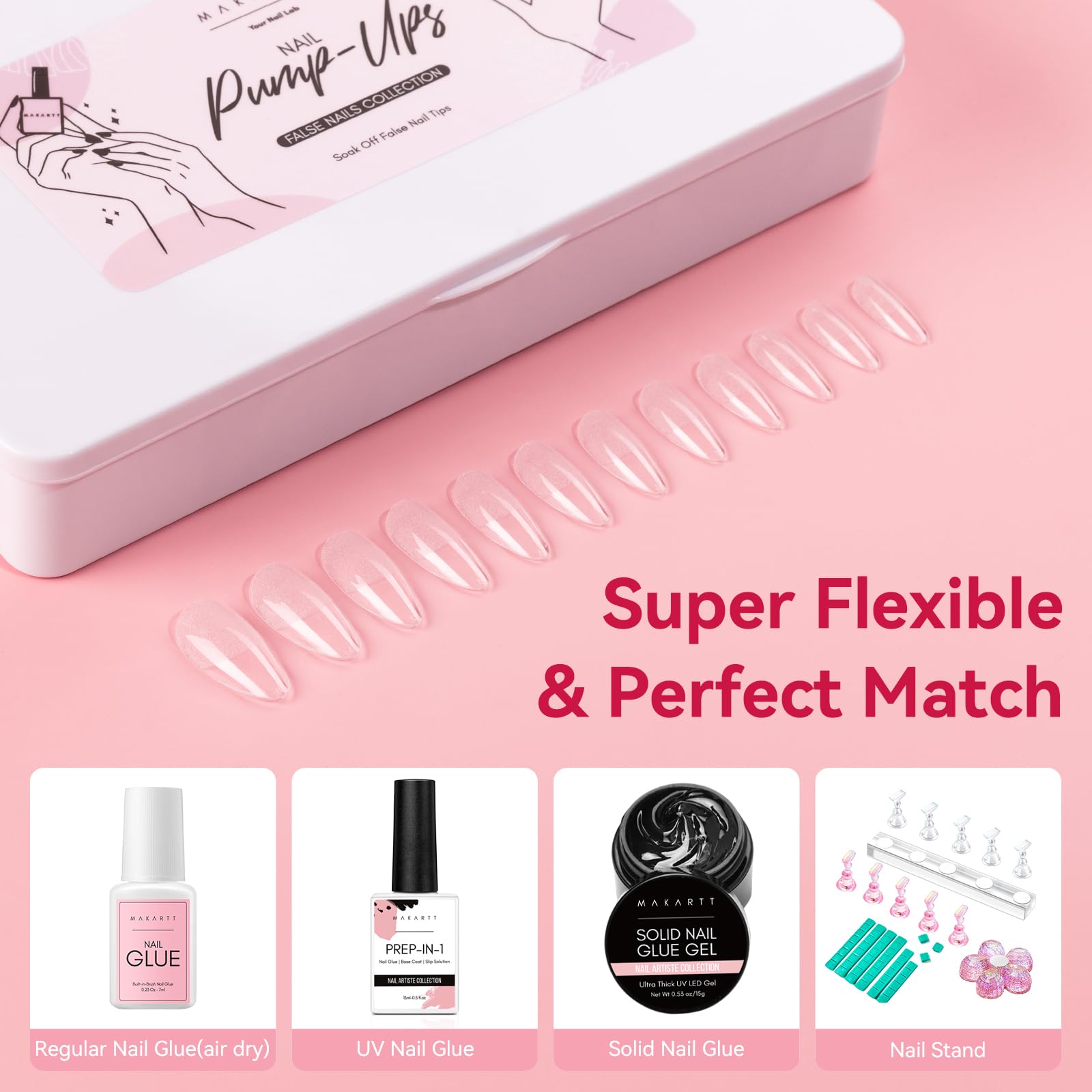 Makartt nails styled for a wedding look showing elegant shape and durable finish