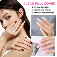 makartt almond-shaped tip on fingers elongating nail appearance