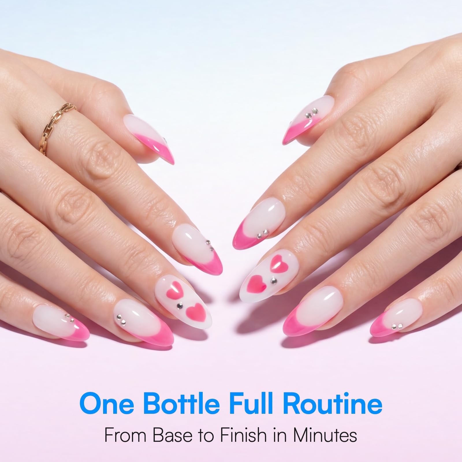 Makartt gel application on nail tip demonstrating strong repair and extension support