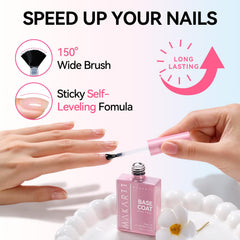 Makartt base coat being painted on nail for improved adhesion benefit