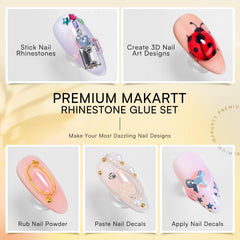 Makartt precise placement with fine needle securing tiny rhinestone