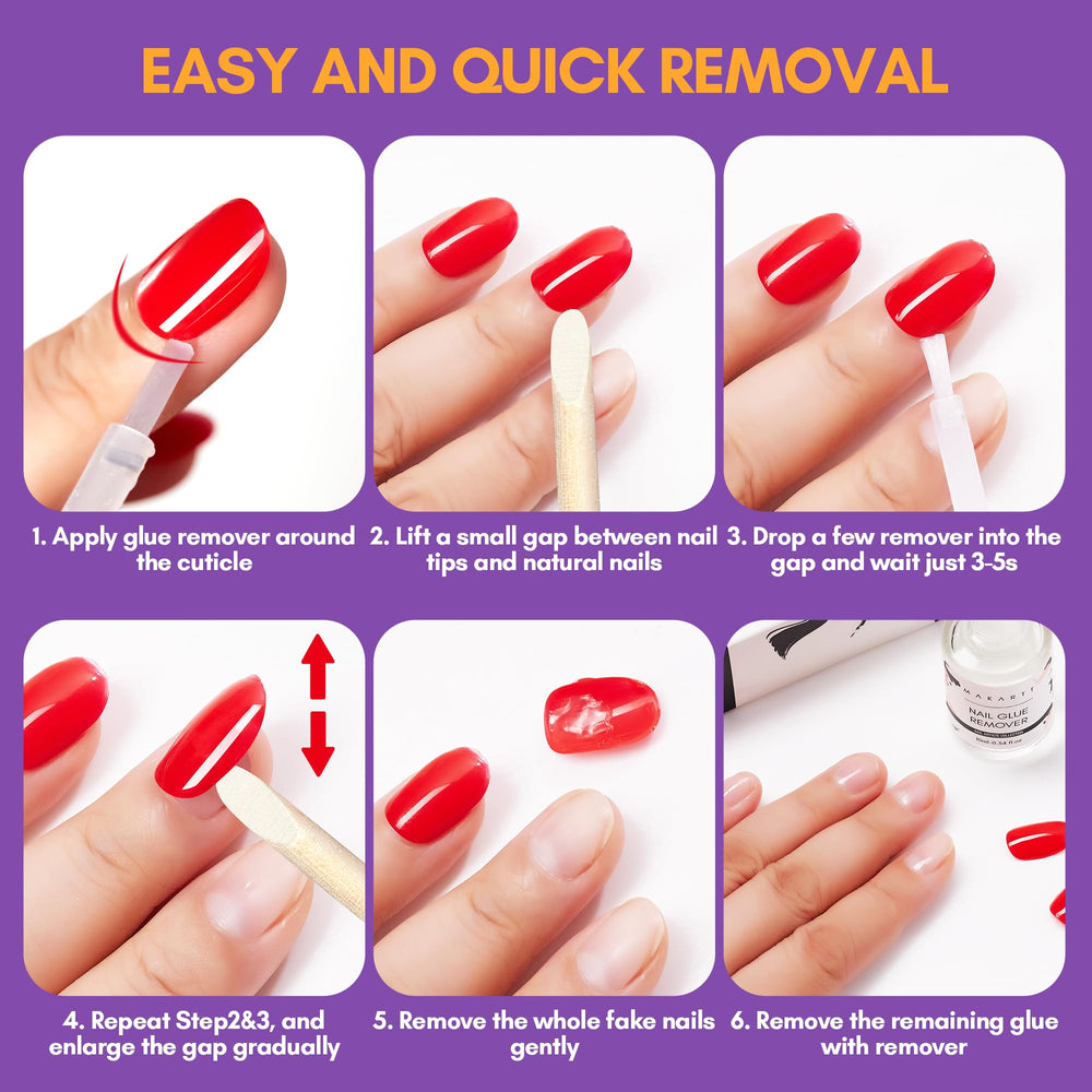 Makartt before and after press-on removal demonstrating cleaner natural nails benefit