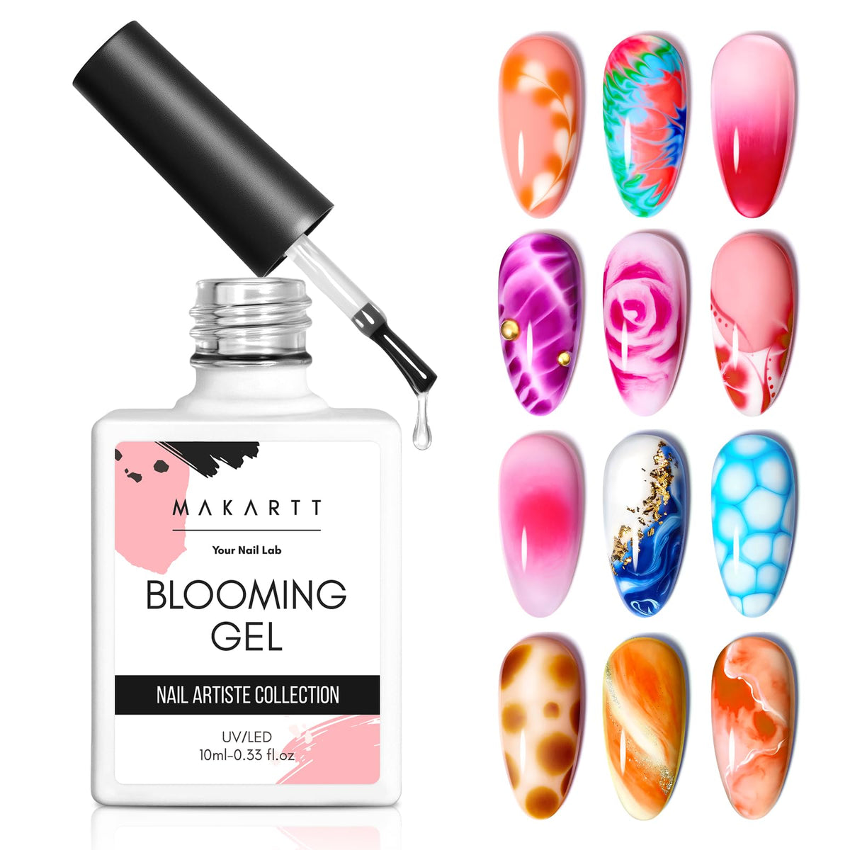Makartt bottle front view showing product and clear gel benefits