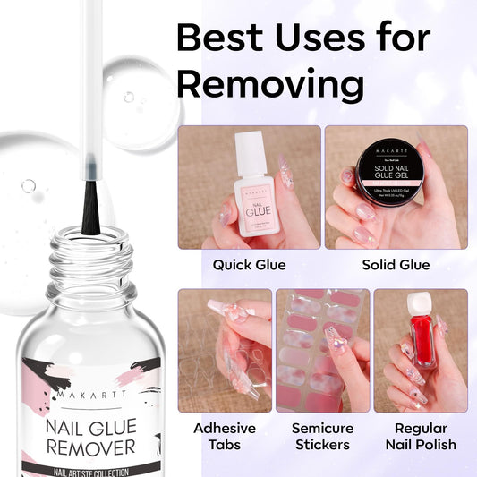Makartt brush applicator close-up for precise glue removal control
