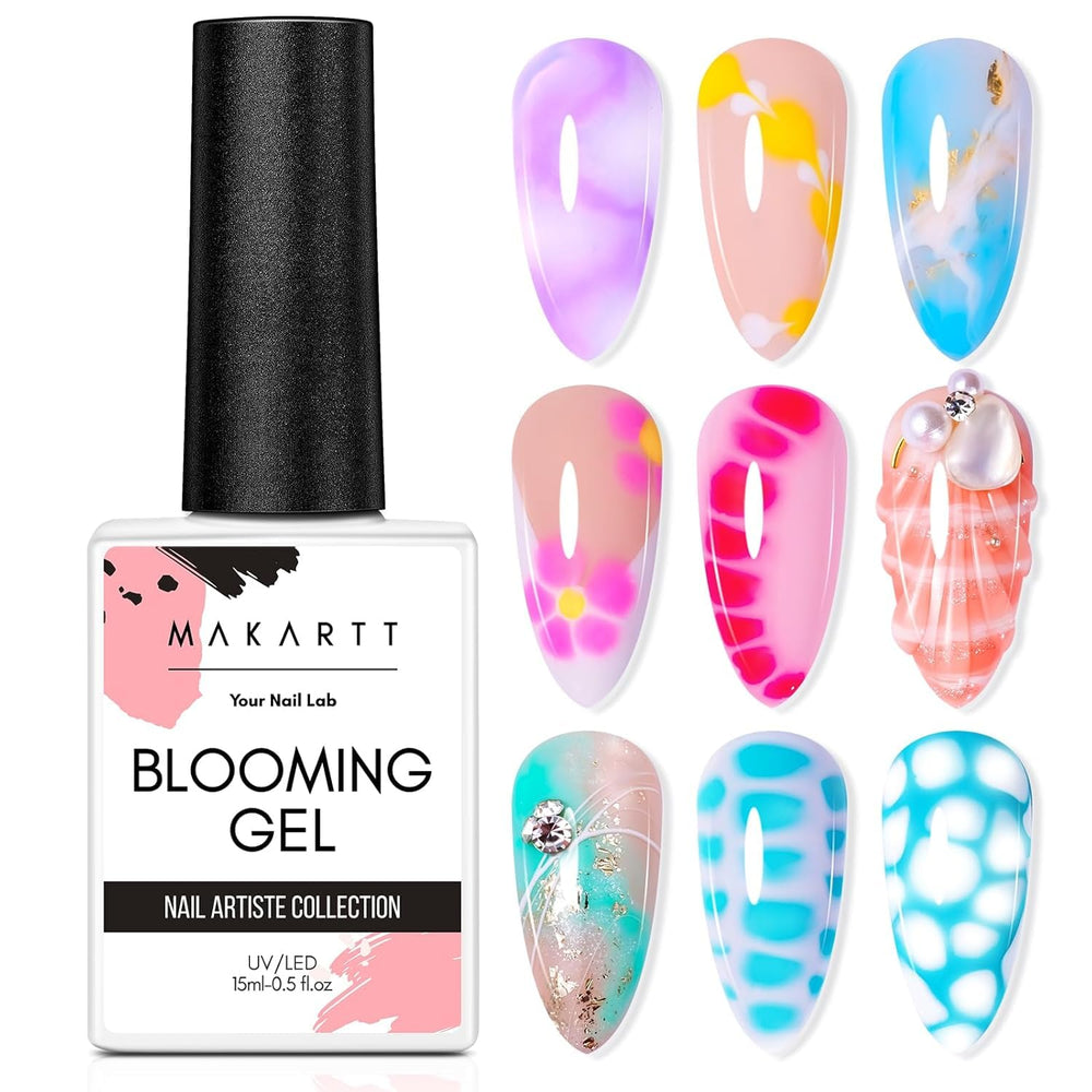 Makartt clear blooming gel bottle front view showing 15ml and compact design benefit