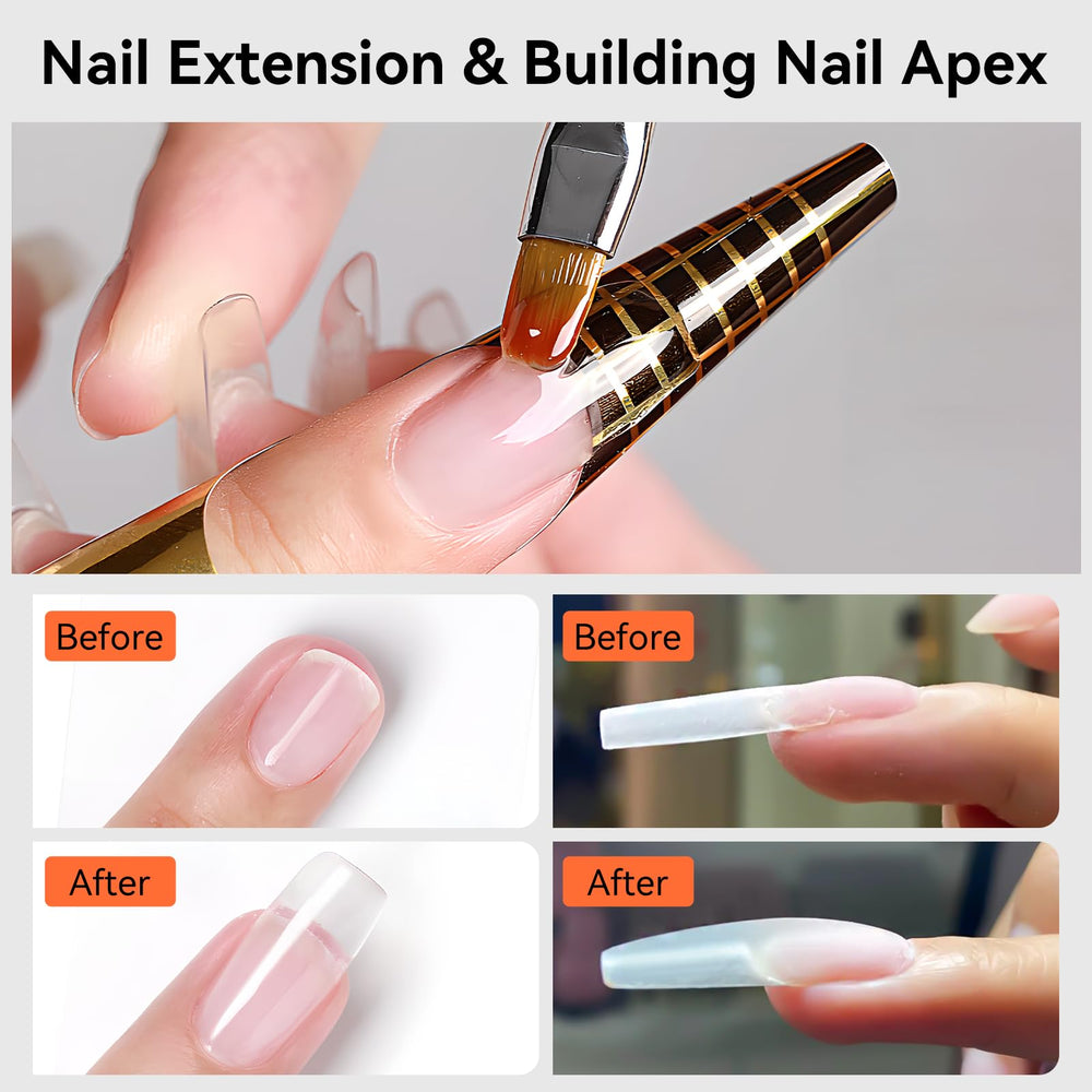 Makartt clear gel on brush applying to nail demonstrating controlled application benefit