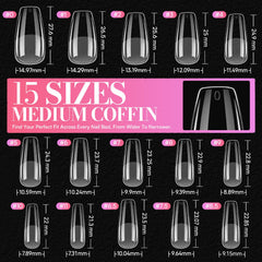 Makartt clear tips with acrylic overlay illustrating polish compatibility