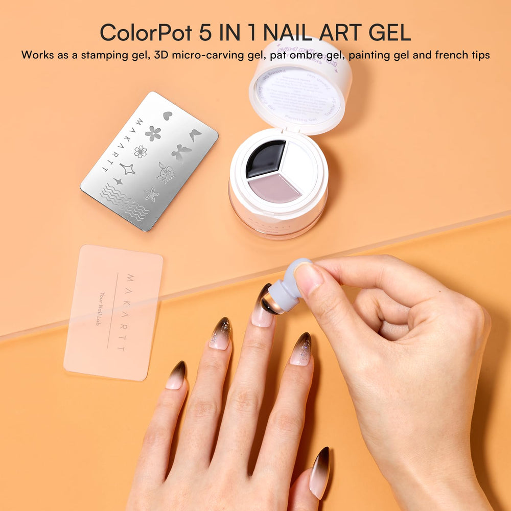 Makartt ColorPot three gel colors swatched, showing blendable shades for gradients