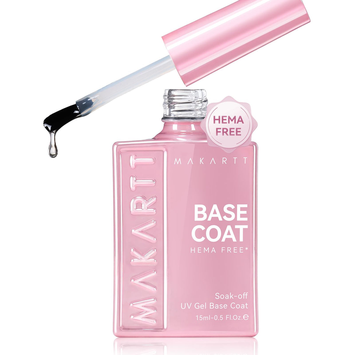 Makartt bottle front view showing clear no-wipe base benefit