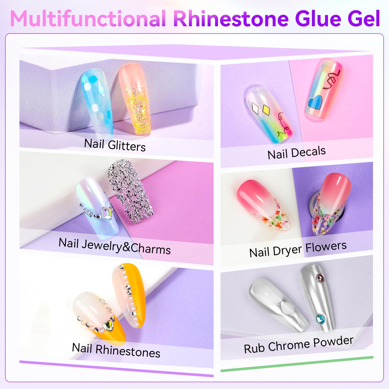 Makartt cured crystal secured on nail demonstrating strong hold
