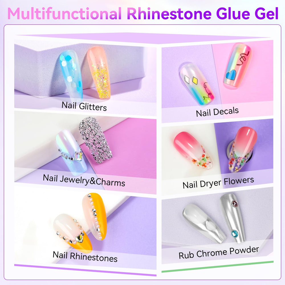 Makartt cured crystal secured on nail demonstrating strong hold