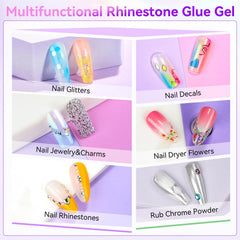 Makartt cured crystal secured on nail demonstrating strong hold