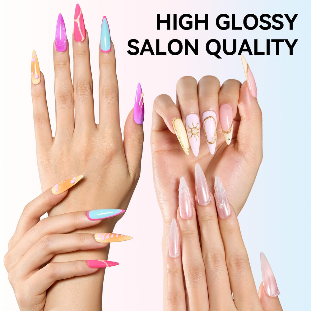 Makartt cured glossy nails displaying long-lasting shine benefit