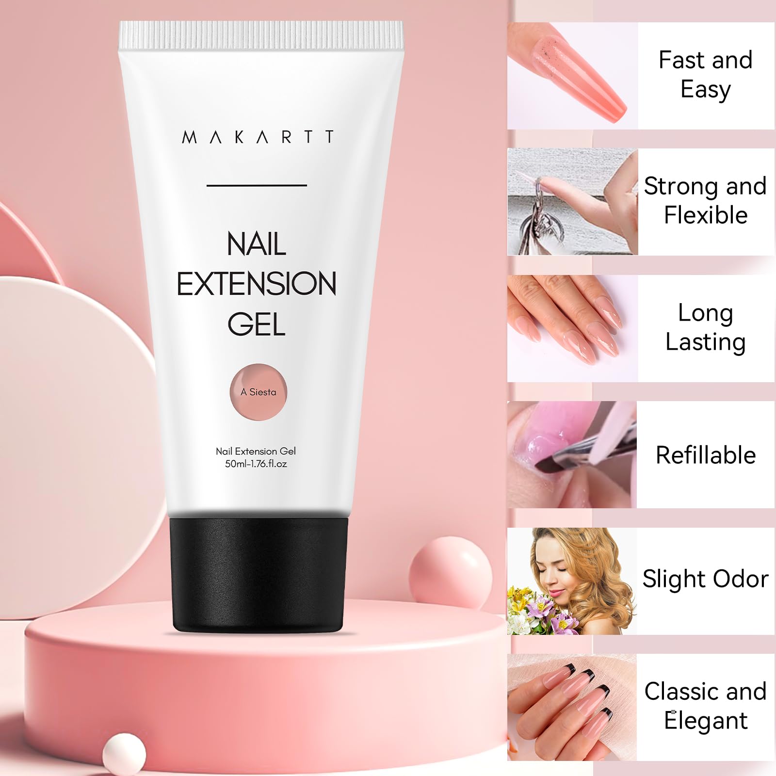 Makartt cured nail closeup displaying smooth, strong finished result