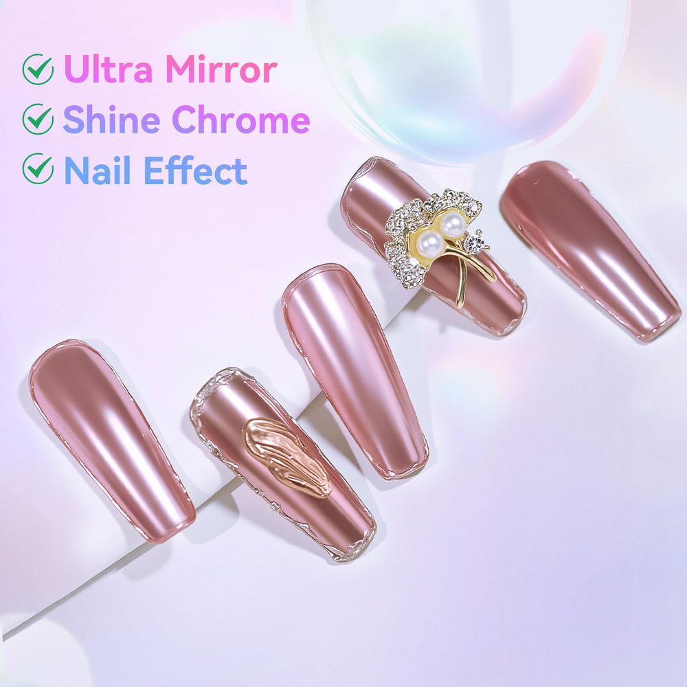 Makartt cured nail displaying deep mirror shine and chrome reflectivity