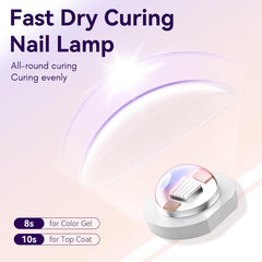 Makartt curing gel polish on nails showing even, quick drying
